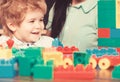 Constructing with toy buiding blocks is fun Royalty Free Stock Photo