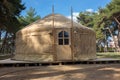Constructing a yurt, called a ger
