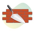 Construction Activity - Brick Work Trowel - Illustration Royalty Free Stock Photo