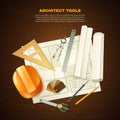 Construction Architect Tools Background Royalty Free Stock Photo