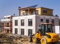 Construction area with new building and a shell Royalty Free Stock Photo