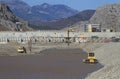 The construction of the Ashta dam on the Drini River Royalty Free Stock Photo