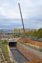 Construction of the Ave train in Barcelona Royalty Free Stock Photo