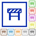 Construction barrier flat framed icons Royalty Free Stock Photo