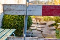 Construction barrier in front yard. Barricade for construction site of sewerage shaft