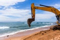 Construction Beach Ocean Erosion Repairs Royalty Free Stock Photo