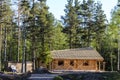 Construction of a beautiful house made of timber, harmoniously fitting into the nature of the North