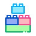 Construction blocks icon vector outline illustration