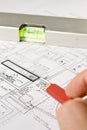 Construction blueprints Royalty Free Stock Photo