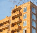 Construction of brick house multi-storey residential building.