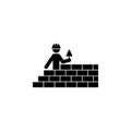 construction, bricks worker icon. Element of construction worker for mobile concept and web apps. Detailed construction, bricks ic Royalty Free Stock Photo