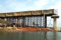 Construction of a bridge over the river