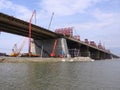 Construction Bugrinskij bridge in Novosibirsk summer 2013