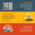 Construction and building company vector web banners templates