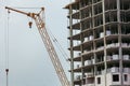 Construction of the building with crane. Royalty Free Stock Photo