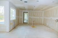 Construction building industry new home construction interior drywall and finish details Royalty Free Stock Photo