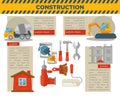 Construction and building infographics vector template
