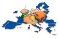 Construction and Building Materials in the European Union concept, 3D rendering