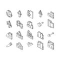 Construction Building And Repair isometric icons set vector Royalty Free Stock Photo