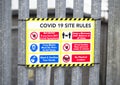 Construction building site Covid-19 health and safety sign Royalty Free Stock Photo