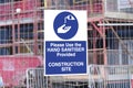 Construction building site Covid-19 health and safety sign Royalty Free Stock Photo