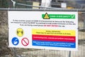 Construction building site Covid-19 health and safety sign Royalty Free Stock Photo