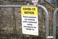 Construction building site Covid-19 health and safety sign Royalty Free Stock Photo