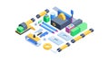 Construction & Building Tools Isometric Set, vector design Generative AI Royalty Free Stock Photo