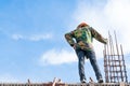 Construction building workers at construction Royalty Free Stock Photo