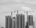 Tall buildings construction site Royalty Free Stock Photo