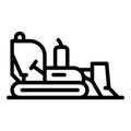 Construction bulldozer icon, outline style