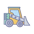 Construction bulldozer Vector Icon which can easily modify or edit