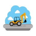 Construction bulldozer vehicle icon