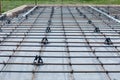 Construction is a bunch of reinforcement standing Royalty Free Stock Photo