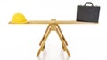 Construction and Business Balancing Beam Sawhorse - 3D Illustration