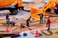 Construction business concept - workers team working hard to earn more money Royalty Free Stock Photo