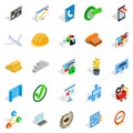 Construction business icons set, isometric style Royalty Free Stock Photo
