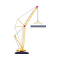 Construction or Cargo Crane, Heavy Elevating Equipment Flat Vector Illustration Royalty Free Stock Photo