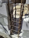 Construction cement pole, iron ,house build