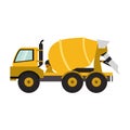 Construction Cement Truck Vehicle Sideview Isolated