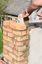 Construction chimney of bricks Royalty Free Stock Photo