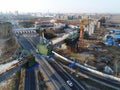 Construction of China`s high-speed railway. Royalty Free Stock Photo