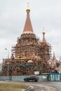 Construction of the Church of All Saints at Filevskaya floodplain. Moscow.