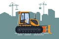 Construction of City, Build and Bulldozer Vector