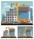 Construction And City Compositions Set Royalty Free Stock Photo