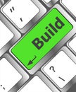 Construction concept: computer keyboard with word Build on enter button background, 3D rendering Royalty Free Stock Photo