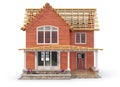 Construction concept. House in building process. Royalty Free Stock Photo