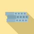 Construction concrete block icon, flat style