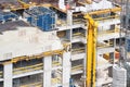 Construction of concrete foundation of new building. Royalty Free Stock Photo