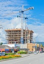 Construction of concrete high rise residential building Royalty Free Stock Photo